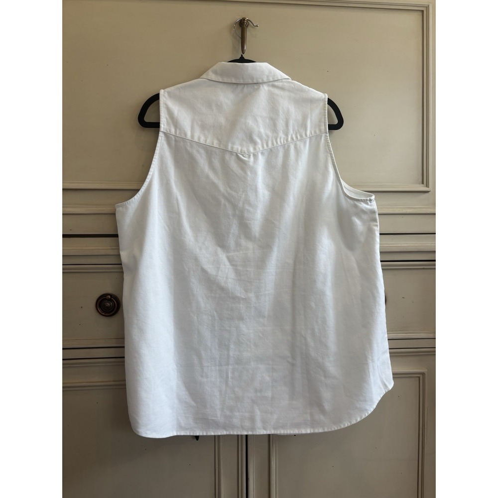 Tuckernuck Collared Linen Cotton Sleeveless Button Up XL White Summer - Picture 5 of 7